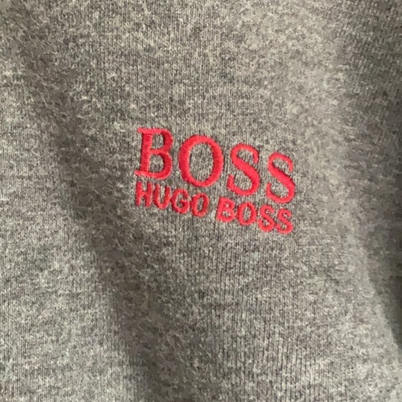Hugo Boss Red and Gray Zip Up hoodie Sherpa lined - Picture 3 of 10